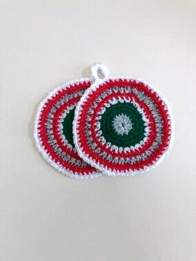 Crochet Pot Holders, Crochet Trivet, Christmas Gift Under 15, Handmade Placemat